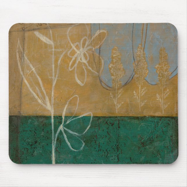 Floral Sketch with Wildflower and Plants Mouse Pad (Front)