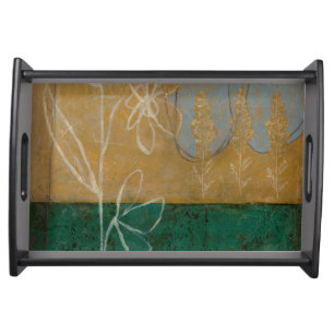 Floral Sketch with Wildflower and Plants Serving Tray