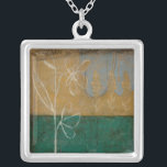 Floral Sketch with Wildflower and Plants Silver Plated Necklace<br><div class="desc">A lot is going on in this painting by Jennifer Goldberger. A floral sketch takes center stage,  and small trees make up the background. Fans of Eugene Delacroix and Edward Hopper may want to purchase this piece!</div>