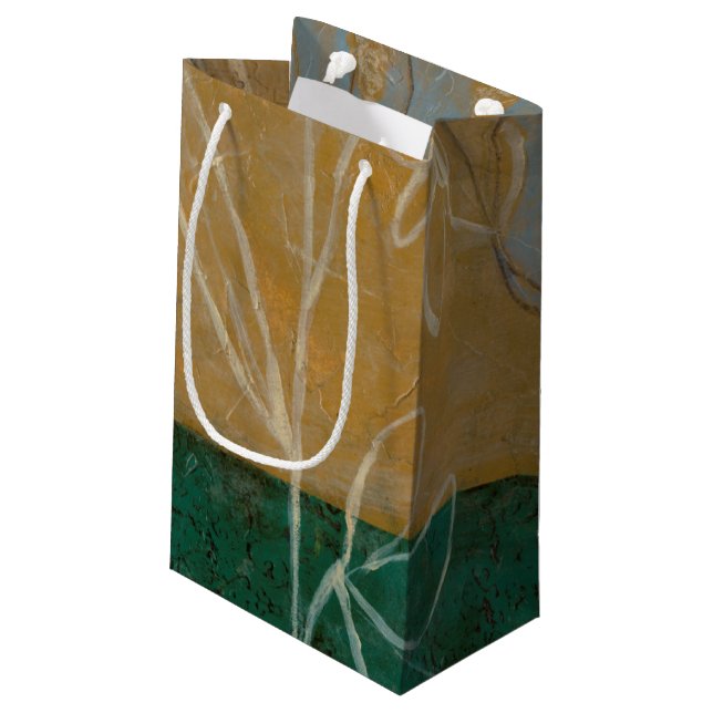 Floral Sketch with Wildflower and Plants Small Gift Bag (Back Angled)