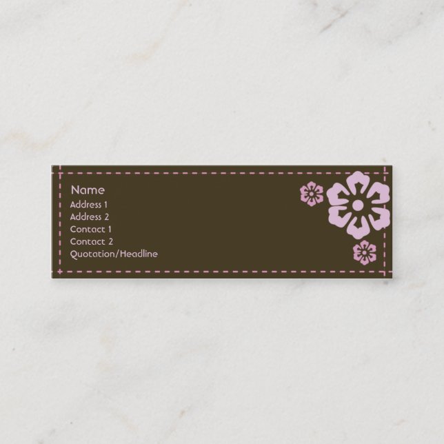 Floral - Skinny Mini Business Card (Front)