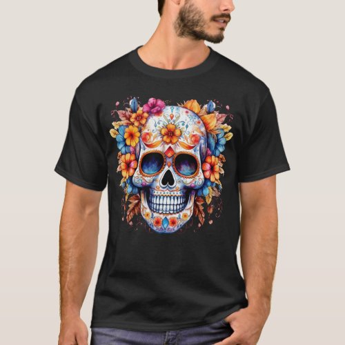 Floral Skull 12 T_Shirt