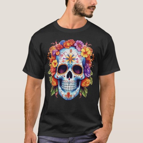 Floral Skull 13 T_Shirt