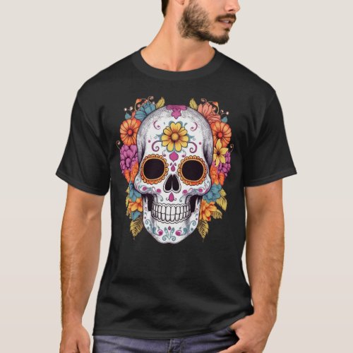 Floral Skull 15 T_Shirt