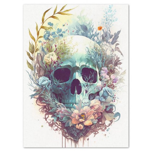 Floral Skull 1 Tissue Paper