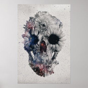 Floral Skull 2 Poster by ikiiki at Zazzle