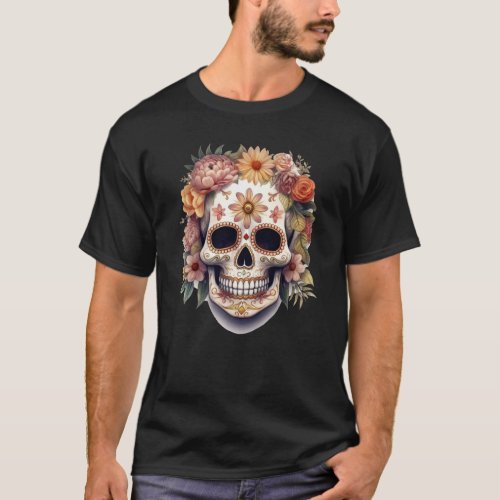 Floral Skull 5 T_Shirt