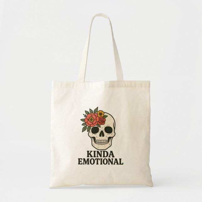 Floral Skull Aesthetic with Soft Emotional Touch Tote Bag (Front)