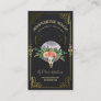 Floral Skull And Moon Black Witchcraft Business Card