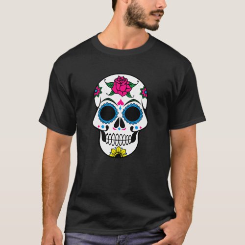 Floral Skull  Beautiful Flower Pattern on Skull T_Shirt