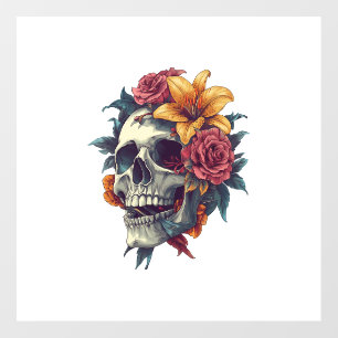 Floral Skull Bloom Floor Decals