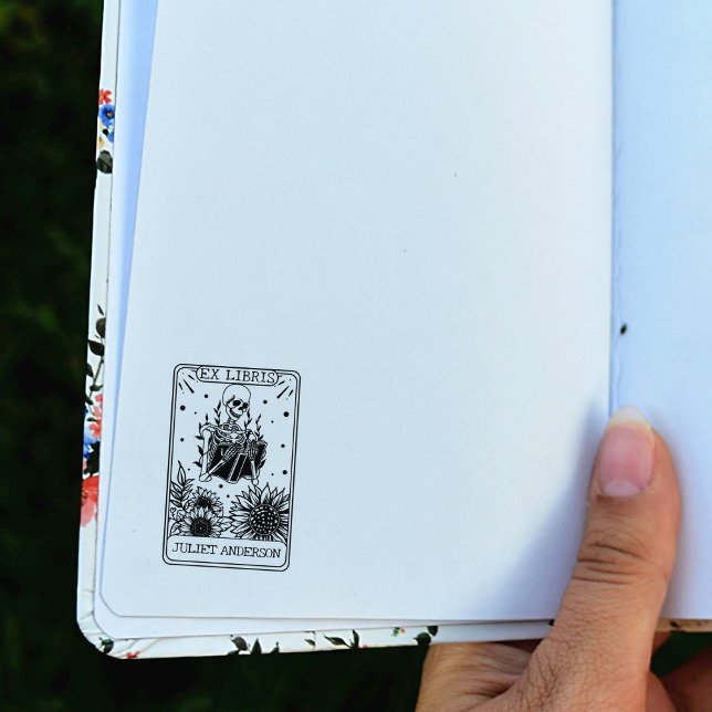 Floral Skull Book Tarot Library  Rubber Stamp (Creator Uploaded)