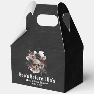 Floral Skull Boo's Before I Do's Bridal Shower Favor Boxes
