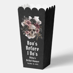 Floral Skull Boo's Before I Do's Bridal Shower Favor Boxes