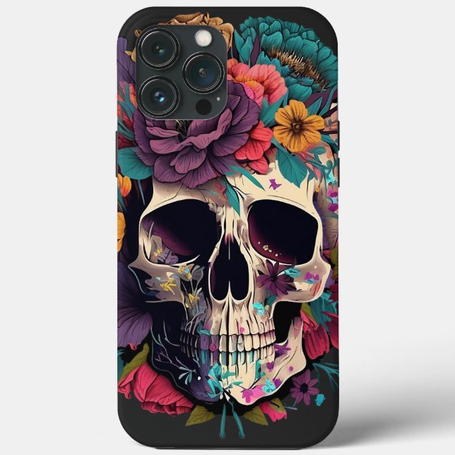 Floral Skull Botany and Bones Case-Mate iPhone Case (Back)