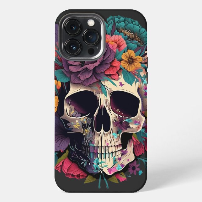 Floral Skull Botany and Bones Iphone Case (Back)