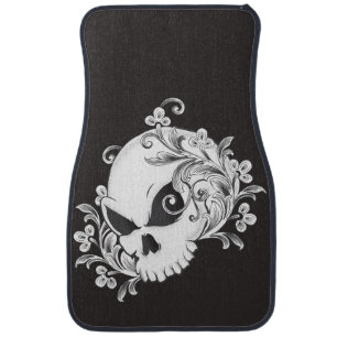Floral Skull Car Floor Mat