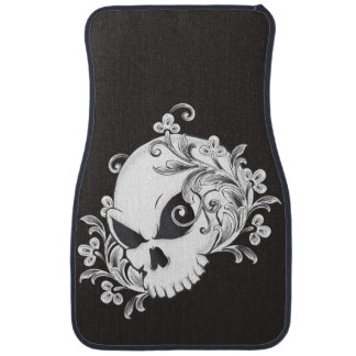 Floral Skull Car Floor Mat