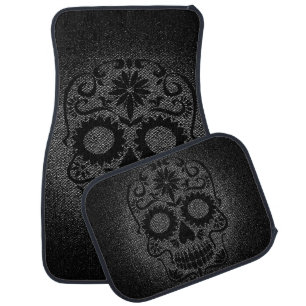 Floral Skull Car Floor Mat