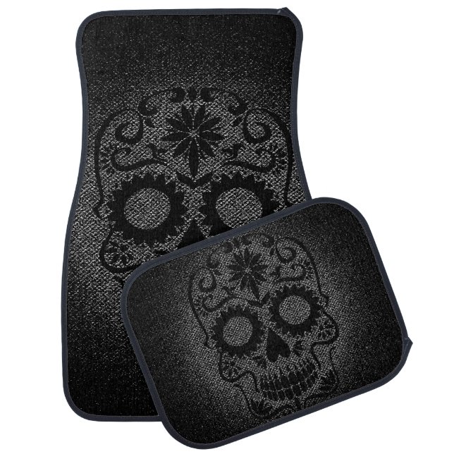Floral Skull Car Floor Mat (Set)