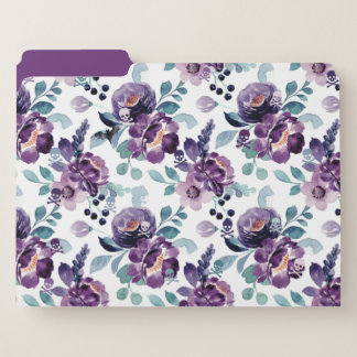 Floral Skull Cross Bones File Folders