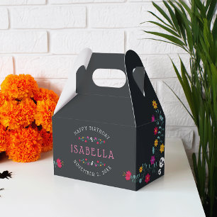 Floral Skull Day of the Dead Theme Birthday Party Favor Boxes