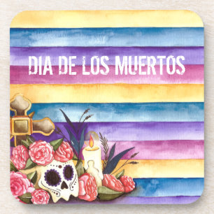 Floral Skull Dia de los Muertos   Coaster