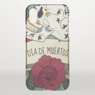 Floral Skull Dia de los Muertos   iPhone X Case
