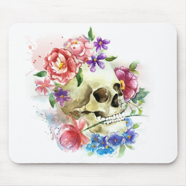 Floral Skull Dia de los Muertos | Mousepad (Front)