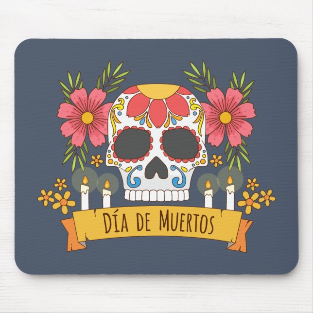 Floral Skull Dia de los Muertos | Mousepad (Front)