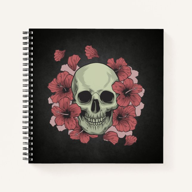 Floral Skull Dia de los Muertos | Notebook (Front)