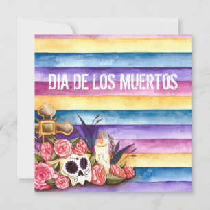 Floral Skull Dia de los Muertos Party Invitation