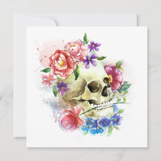 Floral Skull Dia de los Muertos | Party Invitation (Front)