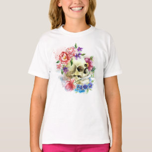 Floral Skull Dia de los Muertos Sleeve Shirt