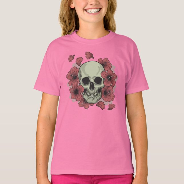 Floral Skull Dia de los Muertos | Sleeve Shirt (Front)
