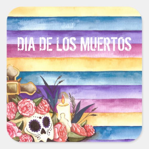 Floral Skull Dia de los Muertos  Sticker