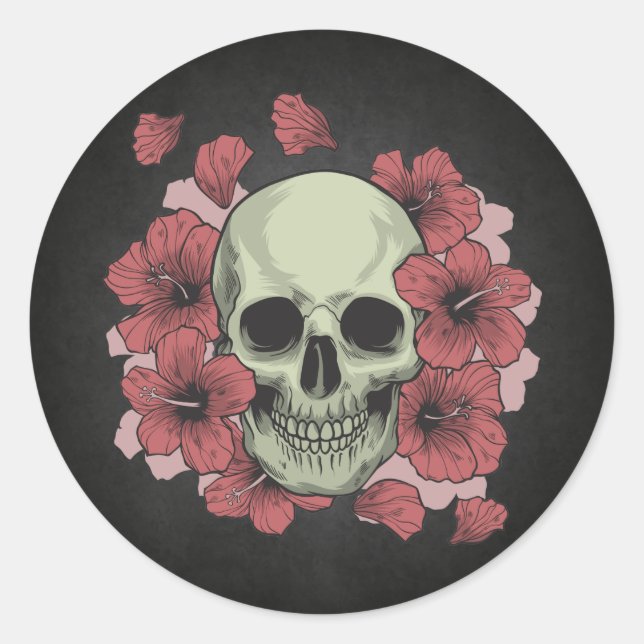 Floral Skull Dia de los Muertos | Sticker (Front)