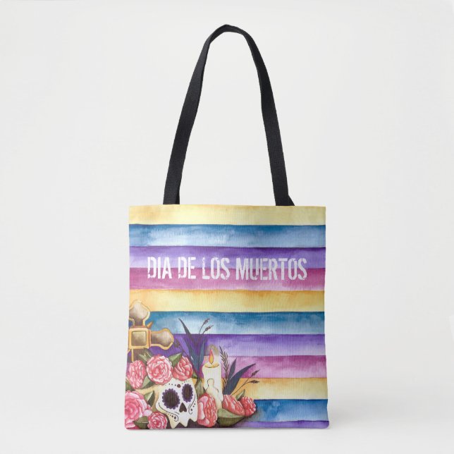 Floral Skull Dia de los Muertos | Tote Bag (Front)