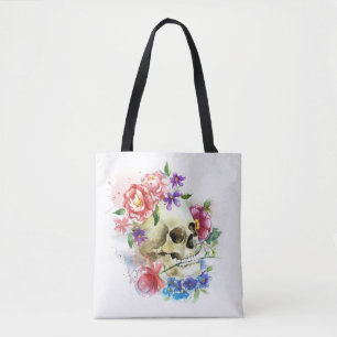 Floral Skull Dia de los Muertos   Tote Bag