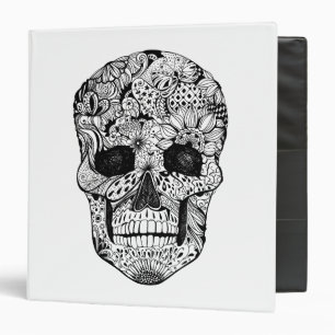 Floral Skull Doodle Binder