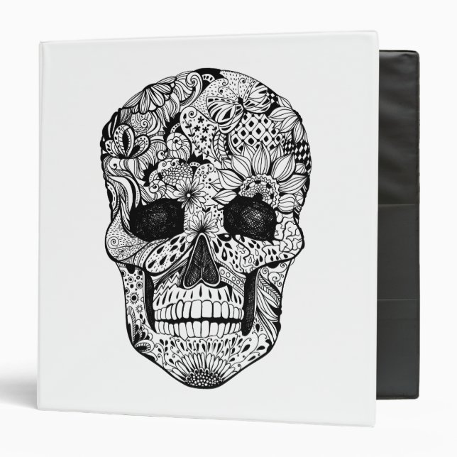 Floral Skull Doodle Binder (Front/Inside)