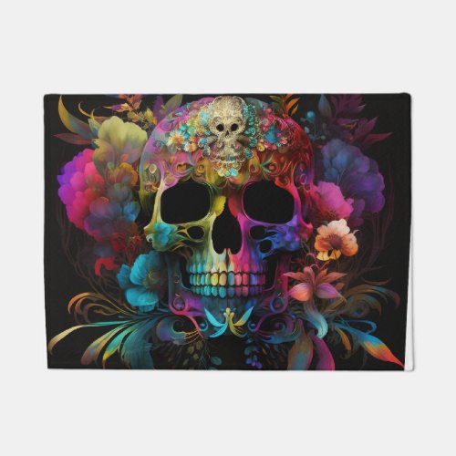 Floral Skull Doormat