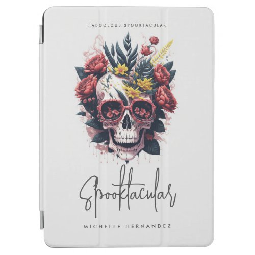 Floral Skull Family Name Halloween iPad Air Cover