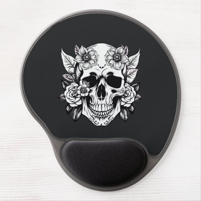 Floral Skull Gel Mouse Pad (Front)