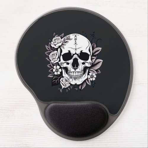 Floral Skull Gel Mouse Pad