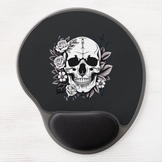 Floral Skull Gel Mouse Pad (Front)