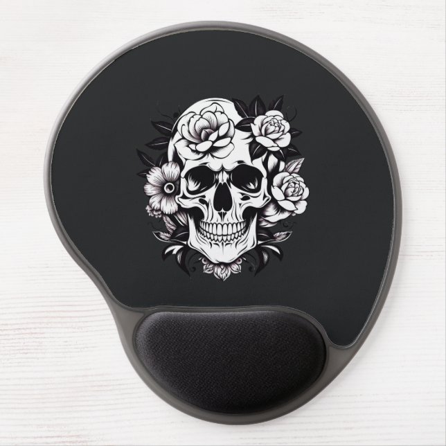 Floral Skull Gel Mouse Pad (Front)