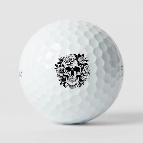 Floral Skull Golf Balls