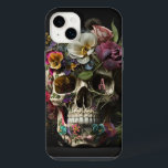 Floral Skull Goth Pagan Monogram iPhone 14 Plus Case<br><div class="desc">Beautiful flowers surrounding this human skull making it a lovely goth pagan graphic.

Perfect for witches,  shamans,  pagans,  Norse,  punk,  wicca,  occultist and those into sorcery. 

Customize with your monogram initial.</div>