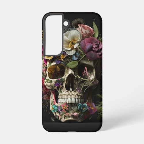 Floral Skull Goth Pagan Monogram Samsung Galaxy S22 Case